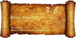 Kocs Ciprián névjegykártya
